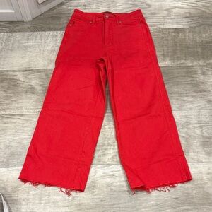 Judy Blue Bright Red Wide-Leg Jeans